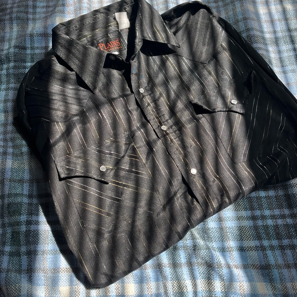 Plains western wear gold and silver pearl snap